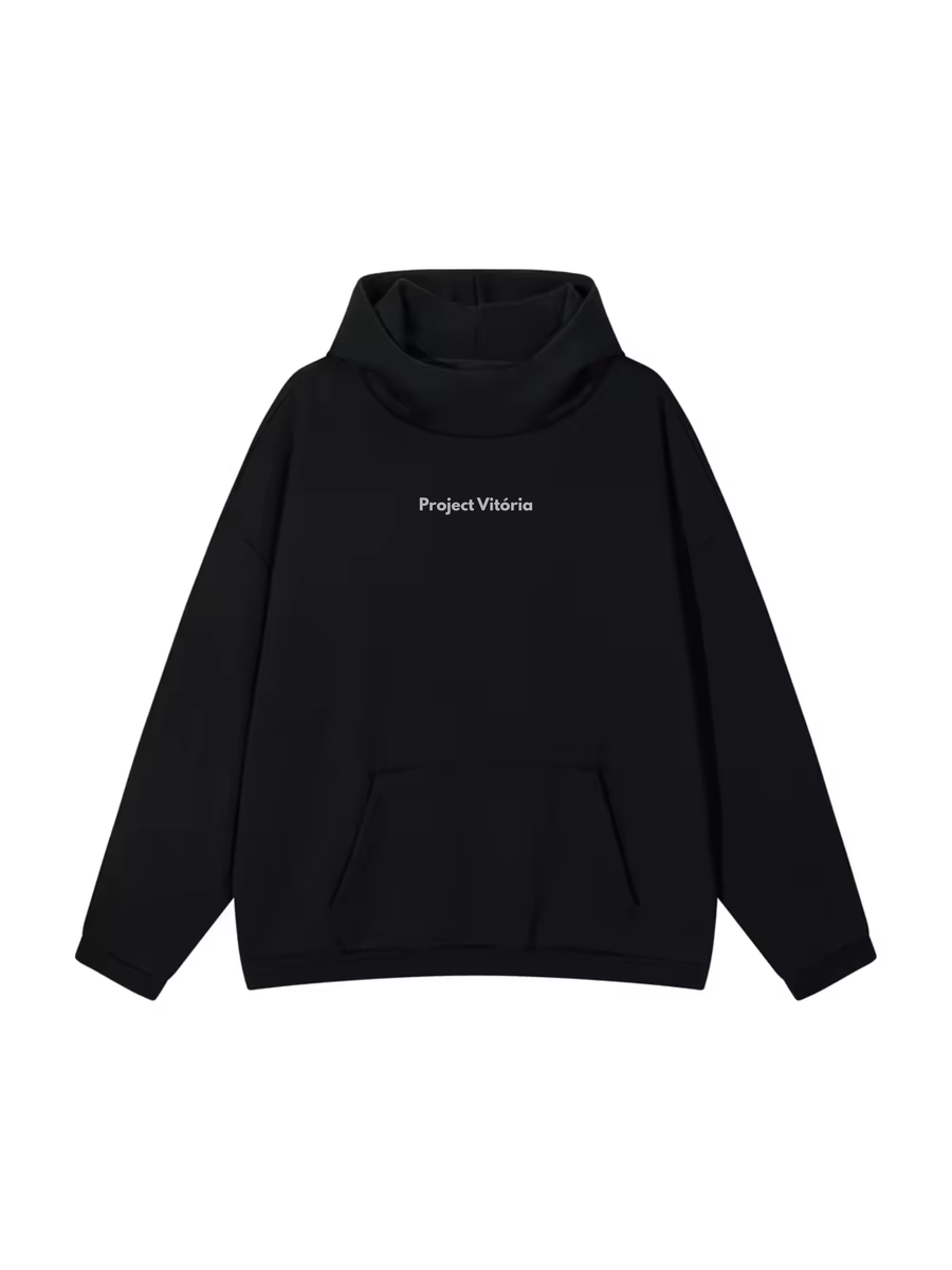Mockneck Black Hoodie – Project Vitória