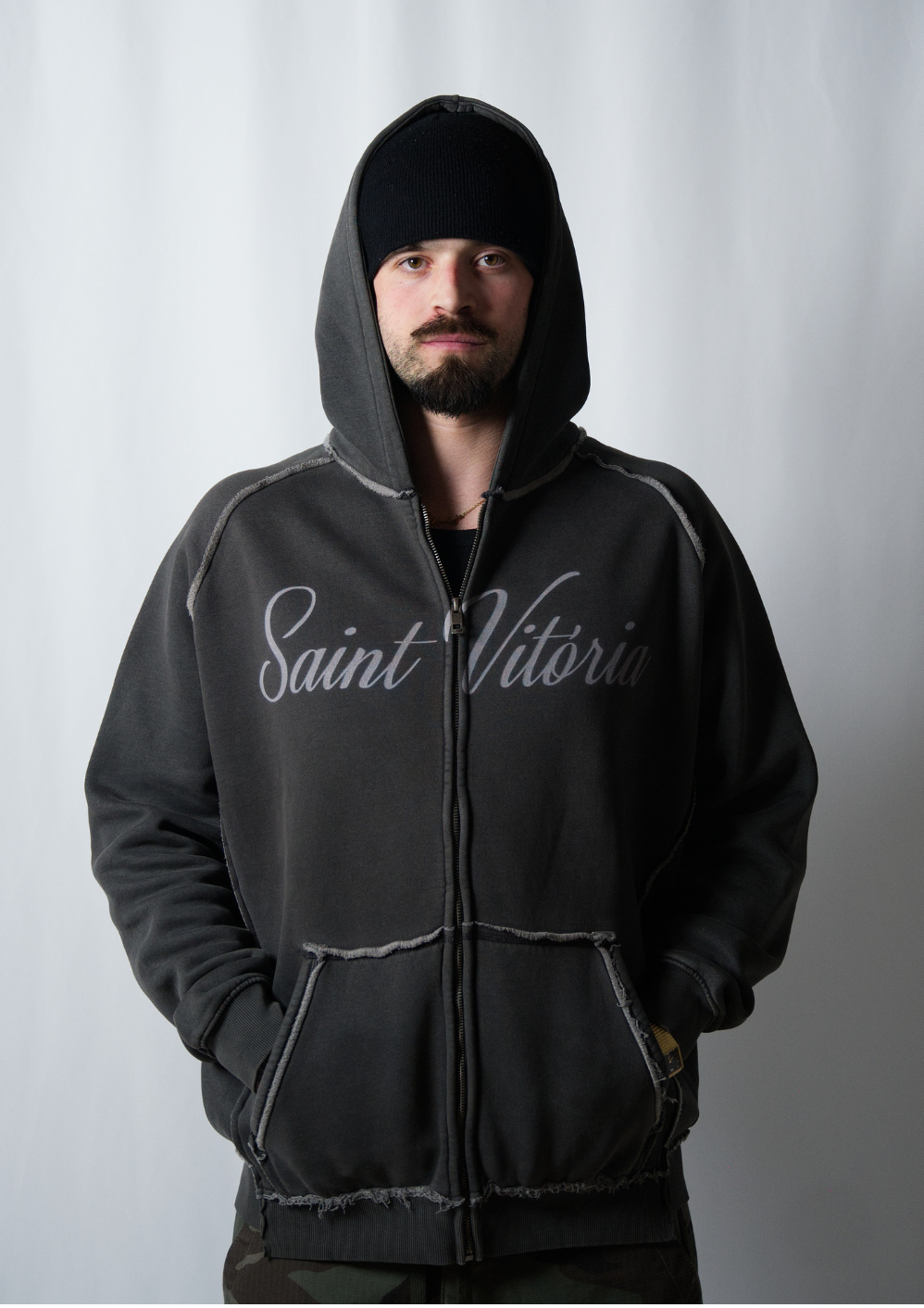 Reconstructed Charcoal ZipUp