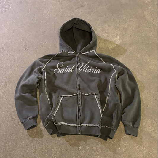 Reconstructed Charcoal ZipUp